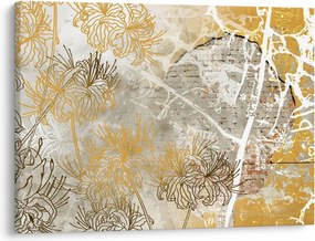 Tablou - Vintage perete cu flori (70x50 cm)