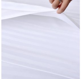 Lenjerie de pat hoteliera din microfibra JASMINE alba - dunga 2 cm Dimensiune lenjerie de pat: 70 x 90 cm | 140 x 200 cm