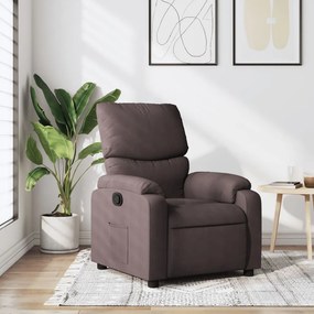 vidaXL Fotoliu rabatabil, maro închis, material textil