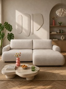 Colțar extensibil Lotulis Mini pe dreapta - țesătură hidrofobă crem Blur 01