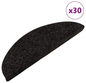 vidaXL Covorașe scară autoadezive 30 buc Antracit 56x17x3 cm