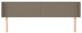 Tablie de pat cu aripioare gri taupe 183x16x78 88 cm textil 1, Gri taupe, 183 x 16 x 78 88 cm
