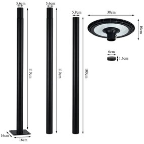 Brilagi - Lampă stradală LED URBANSPARK 120W 230V negru IP65