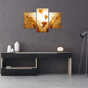 Tablou - pictura mâinilor pline de dragoste (90x60 cm)