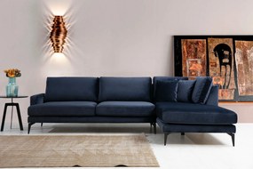 Canapea de colț Papira Corner Right (L3+Chl) - Navy Blue