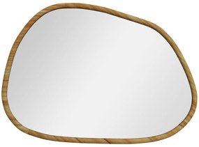 HOMCOM Oglindă Neregulară de Perete, Oglindă cu Cadru din Lemn, Oglindă Decorativă, 70x2.1x50 cm, Lemn Natural | Aosom Romania