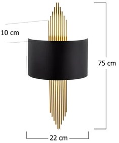 Aplică 1xE27/40W/230V aurie/neagră