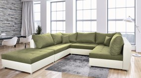 Colțar U Deron (cu taburete) (S) (verde + Alb). 1013661