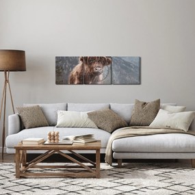 Tablou - Vaca Highlander (cu ceas) (90x30 cm)