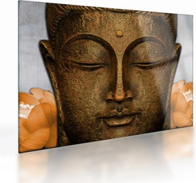 Tablou pe sticlă cu statuie cu detaliu a feței (70x50 cm)