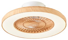 Ventilator de tavan cu efect de lemn și efect de stele 60 cm, inclusiv LED reglabil cu telecomandă - Climo