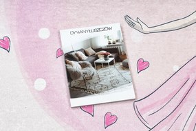 BAMBINO 2161covor lavabil Balerina, pisicuta pentru copii anti-alunecare - roz - SECUNDAR-COTATI PRODUSUL