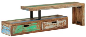 vidaXL Comodă TV (118-200) x 30 x 40 cm, lemn masiv recuperat
