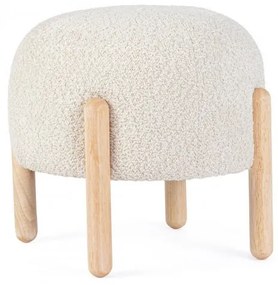 Taburet rotund, alb natural, 45x38 cm, Dayla, Bizzotto