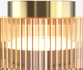 Mini Plafoniera LED cu sticla canelata Scala bronz