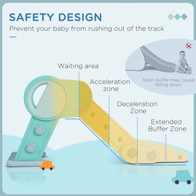 AIYAPLAY Tobogan de Interior Pliabil pentru Copii, Tobogan din Plastic pentru Copii 18-36 Luni, 102x53x53 cm, Verde | Aosom Romania