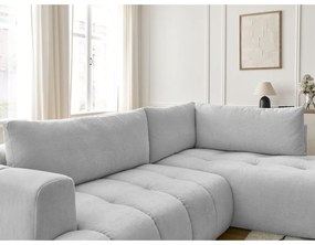 Colțar gri deschis extensibil/cu spațiu de depozitare (cu colț pe partea dreaptă/în formă de ”L”) Fuji – Bobochic Paris