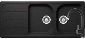 Set chiuveta bucatarie Schock Formhaus D-200 si baterie bucatarie Schock Plutos Cristalite Nero 116 x 50 cm