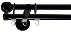 Galerie dubla picior universal todi max teava neteda / profil negru 19mm (Alege marime: 360 cm)