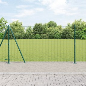 vidaXL Îngrădire cu stâlpi Verde 1.2 x 10 m Oțel