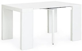 Masa dining extensibila pentru 12 persoane alba din MDF melaminat, 45-270 cm, Daniel Bizzotto