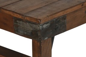 Masă dining pliabilă din lemn reciclat, 182x90x76 cm, finisaj rustic natur, „Mercado"