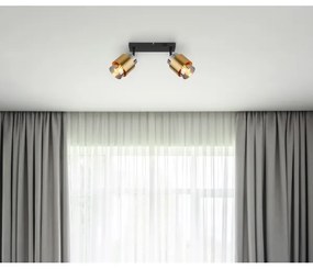 Spot MILLEY 2xE27/40W/230V negru/alamă Globo 15560-2