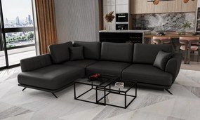 Coltar extensibil cu spatiu pentru depozitare, 276x191x90 cm, Larde L02, Eltap (Culoare: Negru pepit - Marte 10)