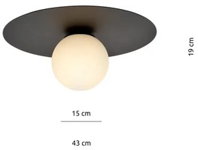 Plafonieră SOLAR 1xE14/10W/230V negru/alb