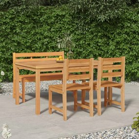 3157197 vidaXL Set mobilier pentru grădină, 4 piese, lemn masiv de tec