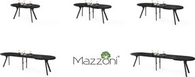Mazzoni Masă ovală extensibilă EXPANSO Negru Mat