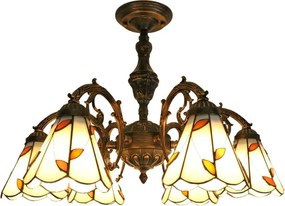Brilagi - Lustru aplicat Tiffany din vitralii FOLIA 6xE27/60W/230V Ø 60 cm