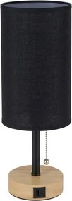 BRILAGI - Lampă de birou TABLON cu port USB 1xE27/25W/230V stejar/negru