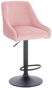 HR920W Scaun Roz Pudra din Catifea cu Bază Neagră