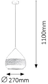 Pendul design industrial metalic alb KAIA 2279 RX