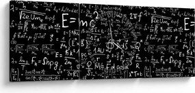 Tablou - Matematică (cu ceas) (90x30 cm)