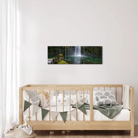 Tablou cu cascade (cu ceas) (90x30 cm)