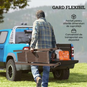 Outsunny Trellis Extensibil Freestanding Gard Mobil Pliabil, Panou Ecran Grădină Aluminiu, 250x103,5cm, Cafea Închis | Aosom Romania