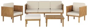 Set mobilier de grădină Blas (lemn deschis de salcâm + crem). 1077937
