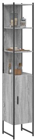 vidaXL Dulap de baie, gri sonoma, 33x33x185,5 cm, lemn prelucrat