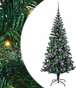 vidaXL Pom de Crăciun artificial pre-iluminat cu 150 LED Verde 150 cm