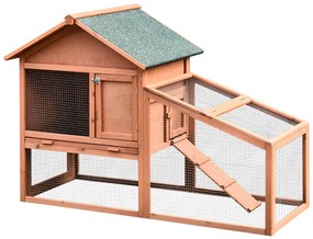 PawHut Iepurieră de Exterior din Lemn Cușcă pentru Iepuri Două Etaje cu Acoperiș Ușă și Fereastră Tavă Detașabilă și Lavabilă Mare Confort Spațiu Generos 144x64.5x100cm | Aosom Romania