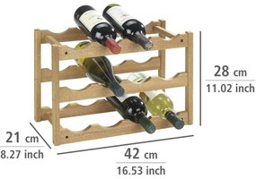 Raf pentru 12 sticle de vin Wenko , lemn masiv nuc