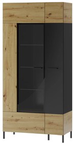 Vitrină Lorren 12 (stejar artisan + negru mat). 1068165