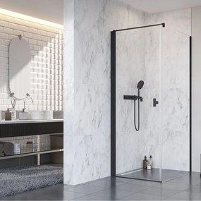 Cabina de dus dreptunghiulara cu usa batanta Radaway Nes KDJ I 90x70 cm finisaj negru mat-transparent stanga