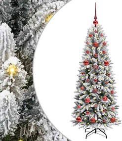 vidaXL Brad de Crăciun artificial cu 150 LED cu suport Alb 120 cm