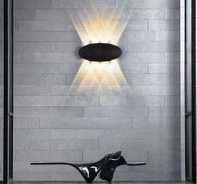 Aplica Exterior ELIT, Model ELITL939R, Material Aluminiu, IP65, Lumina Calda, 8W, Negru