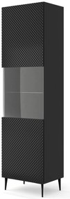 Vitrină C 1DS Rowanna (Negru lucios). 1125034
