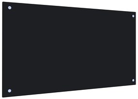 vidaXL Panou antistropi de bucătărie, negru 90x50 cm sticlă securizată