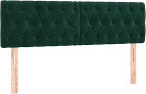 vidaXL Tăblii de pat, verde închis, 144x7x78/88 cm, catifea